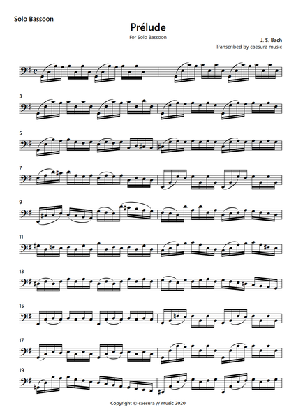 Prélude　Bassoon　–　from　Cello　Bach　no.　suite　for　caesura　music