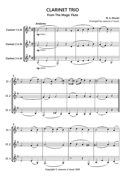 Mozart "Marsch Der Priester" from The Magic Flute for Clarinet Trio